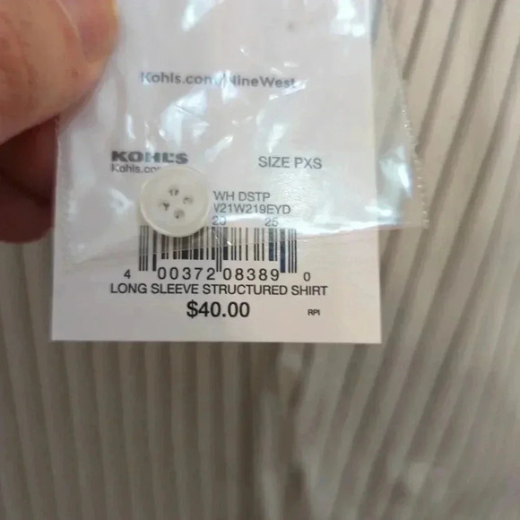 Petite nine West long sleeve structure shirt - Picture 6 of 8